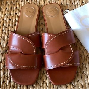 New Chloe Candice Sepia Slides Sandals 40 …